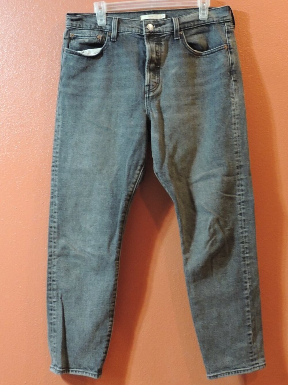 Levi Jeans Wedgie 501 Button Fly Woman 32 Fade Gray Pockets Large E Denim Jeans